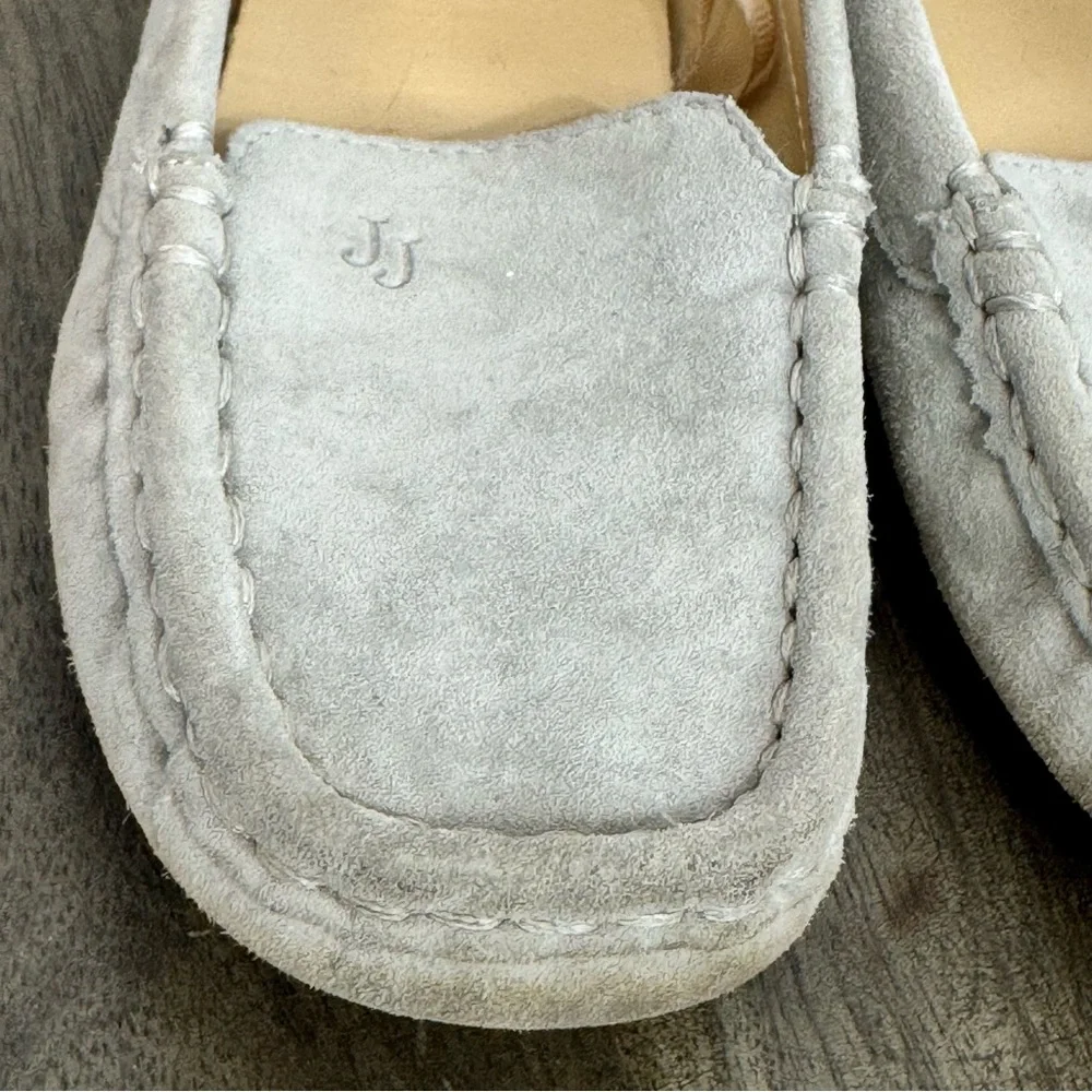 Janie and Jack Kids Size 9 Gray Suede Leather Slip On Loafers Classic‎ Preppy